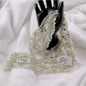 IVORY HAND BEADED WEDDING BELT SIZE 12.